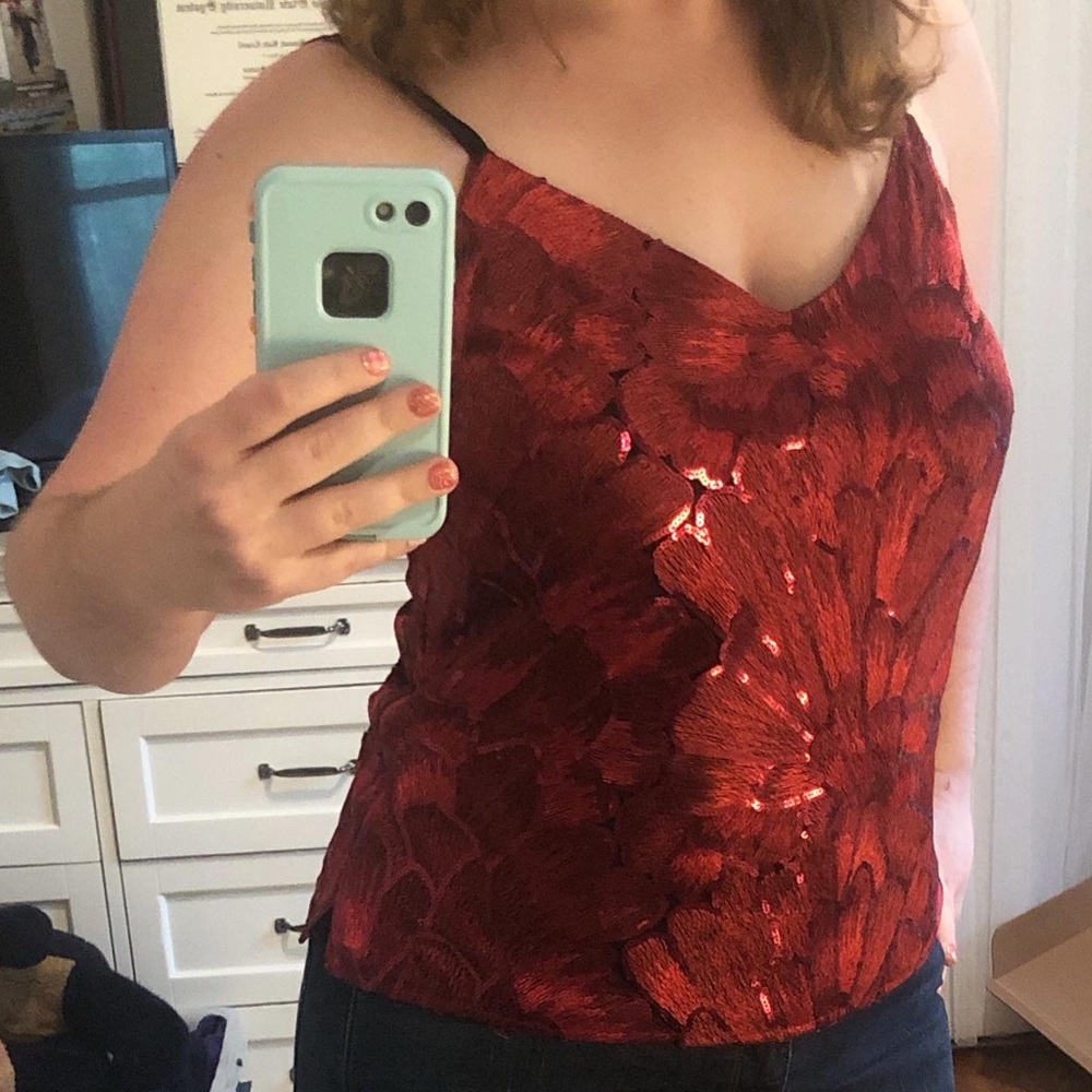 WHBM Embroidered Sequin Camisole